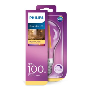 LED Lamp dimbaar Philips VINTAGE E27/12W/230V 2700K