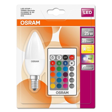 LED Lamp dimbaar RGB STAR E14/4,5W/230V 2700K – Osram