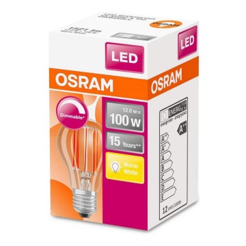 LED Lamp dimbaar VINTAGE E27/12W/230V - Osram