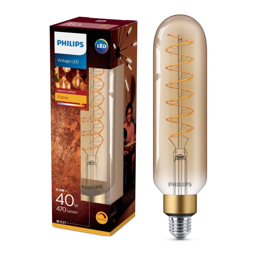 LED Lamp dimbaar VINTAGE Philips T65 E27/6,5W/230V