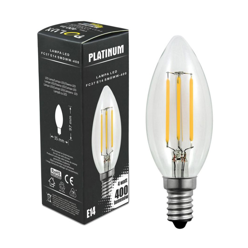 LED Lamp C37 E14/4W/230V 3000K