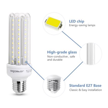 LED Lamp E27/15W/230V 6500K - Aigostar