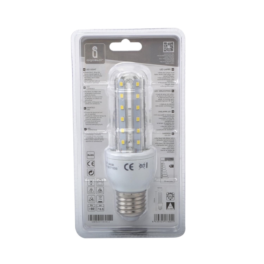 LED Lamp E27/9W/230V 6500K - Aigostar