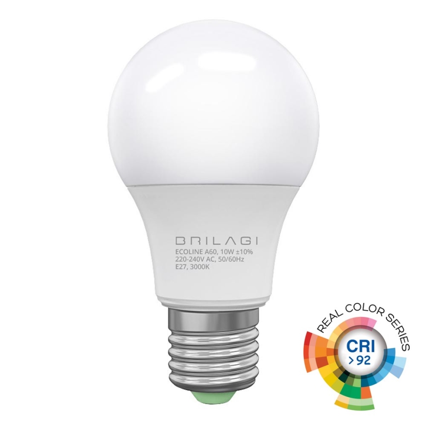 LED-lamp ECOLINE A60 E27/10W/230V 3000K CRI 92 - Brilagi
