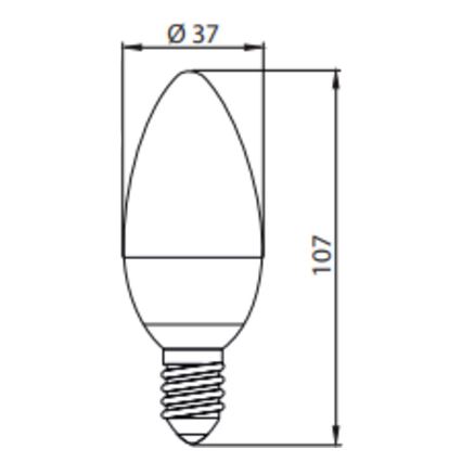 LED Lamp ECOLINE C37 E14/7W/230V 4000K -  Brilagi