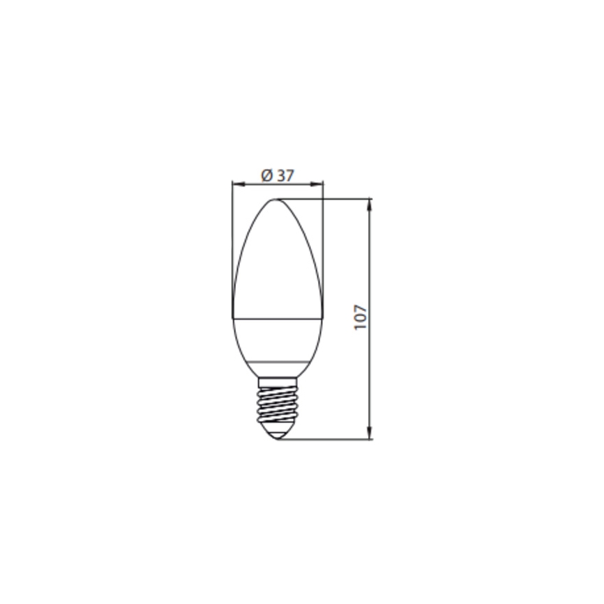 LED Lamp ECOLINE C37 E14/7W/230V 4000K -  Brilagi