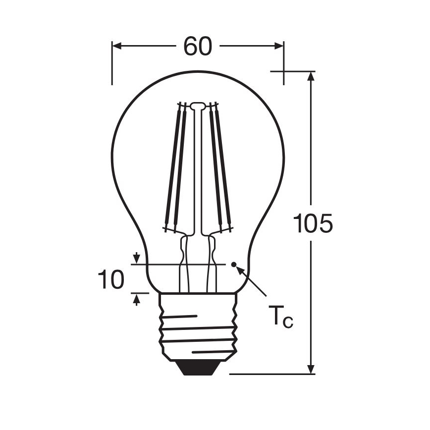 LED Lamp FILAMENT A60 E27/6,5W/230V 2700K - Osram