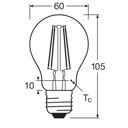 LED Lamp FILAMENT A60 E27/6,5W/230V 4000K - Osram