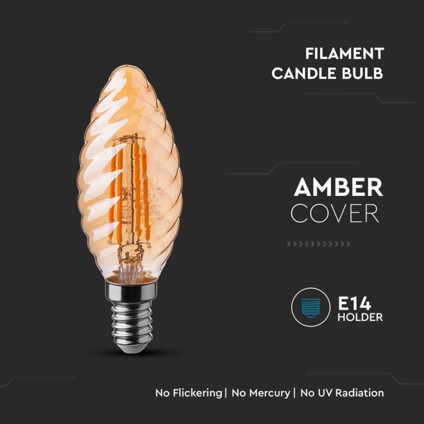 LED Lamp FILAMENT AMBER E14/4W/230V 2200K