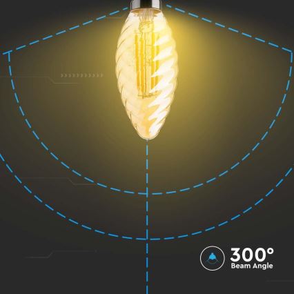 LED Lamp FILAMENT AMBER E14/4W/230V 2200K
