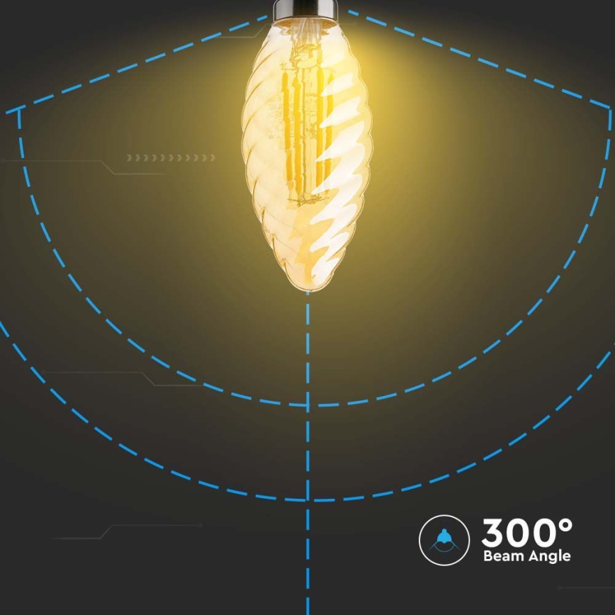 LED Lamp FILAMENT AMBER E14/4W/230V 2200K