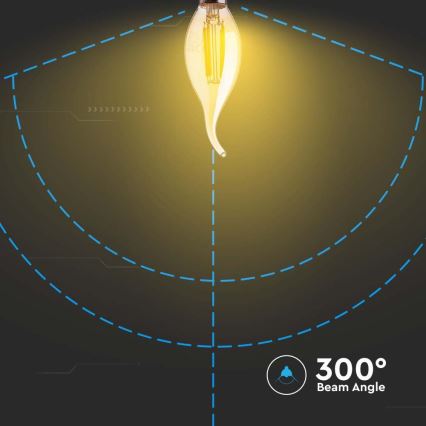 LED Lamp FILAMENT AMBER E14/4W/230V 2200K