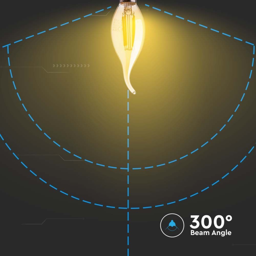 LED Lamp FILAMENT AMBER E14/4W/230V 2200K