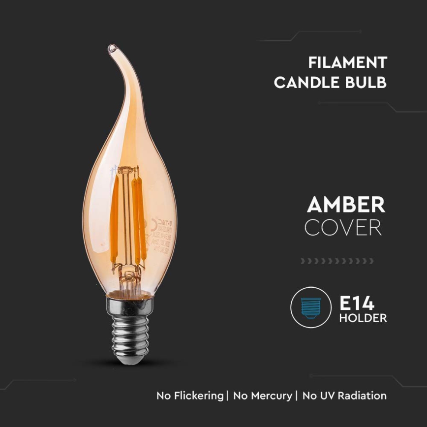 LED Lamp FILAMENT AMBER E14/4W/230V 2200K