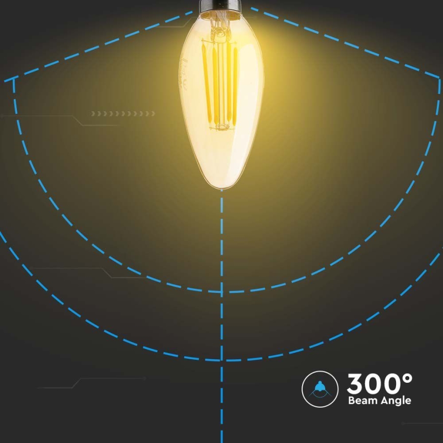 LED Lamp FILAMENT AMBER E14/4W/230V 2200K