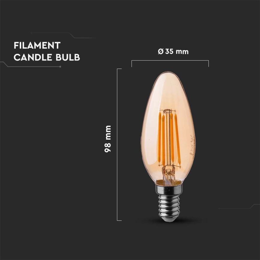 LED Lamp FILAMENT AMBER E14/4W/230V 2200K