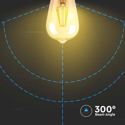 LED Lamp FILAMENT AMBER ST64 E27/8W/230V 2200K