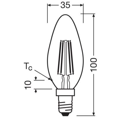 LED Lamp FILAMENT B40 E14/4W/230V 2700K - Osram