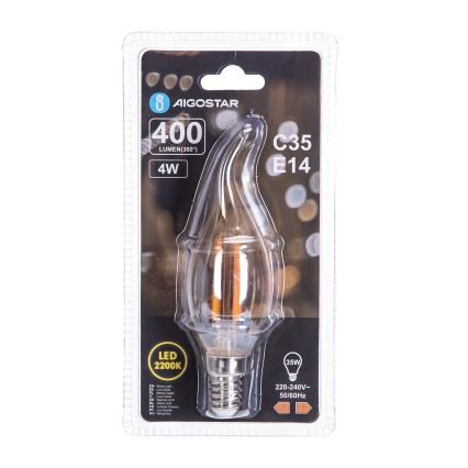 LED Lamp FILAMENT C35 E14/4W/230V 2200K - Aigostar