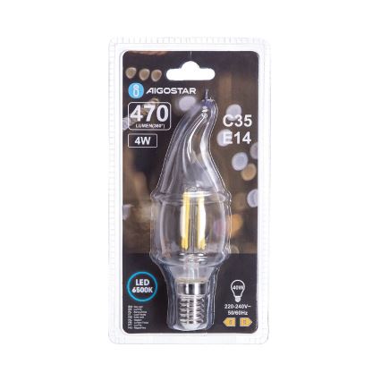 LED-lamp FILAMENT C35 E14/4W/230V 6500K - Aigostar