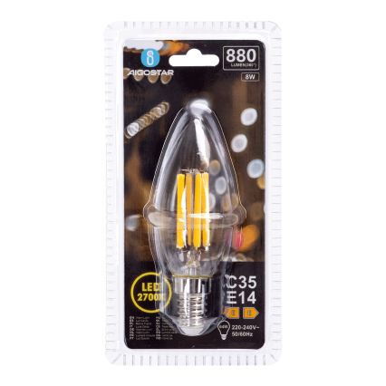 LED-lamp FILAMENT C35 E14/8W/230V 2700K - Aigostar
