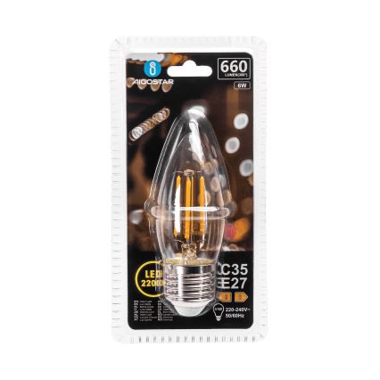 LED-lamp FILAMENT C35 E27/6W/230V 2200K - Aigostar