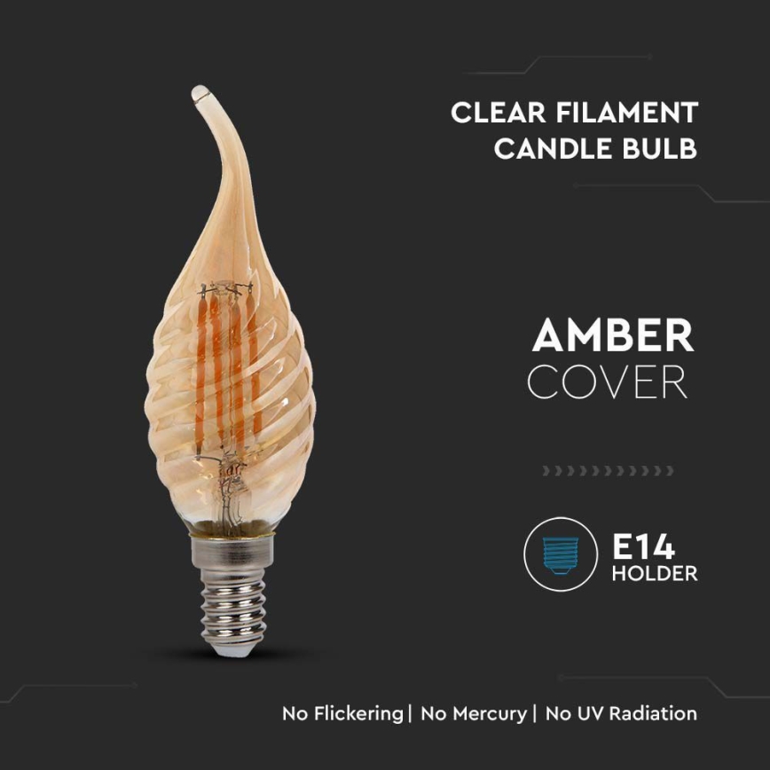 LED Lamp FILAMENT E14/4W/230V 2200K
