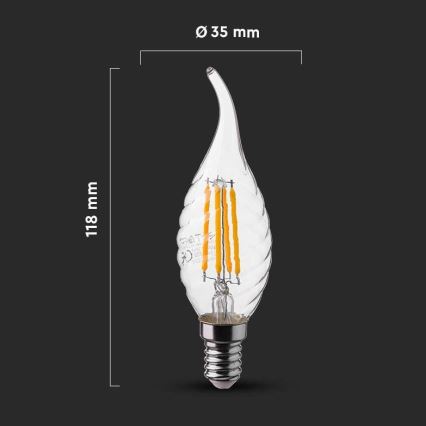 LED Lamp FILAMENT E14/4W/230V 4000K