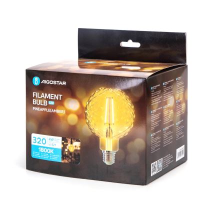 LED Lamp FILAMENT E27/4W/230V 1800K ananas - Aigostar