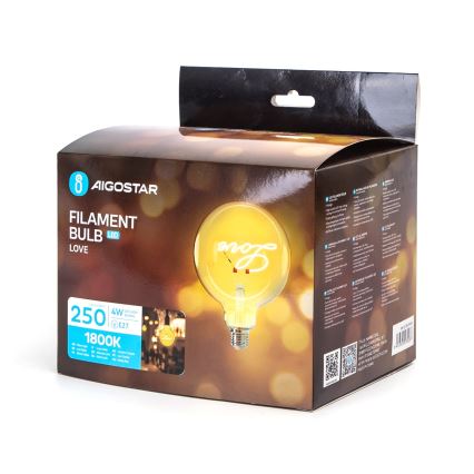 LED Lamp FILAMENT E27/4W/230V 1800K liefde - Aigostar