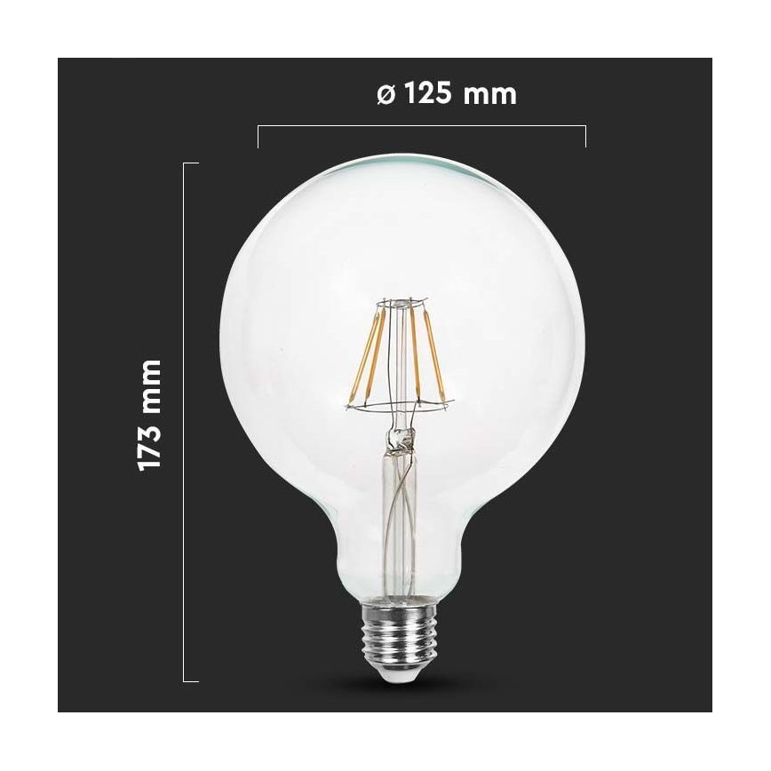 LED Lamp FILAMENT G125 E27/10W/230V 3000K