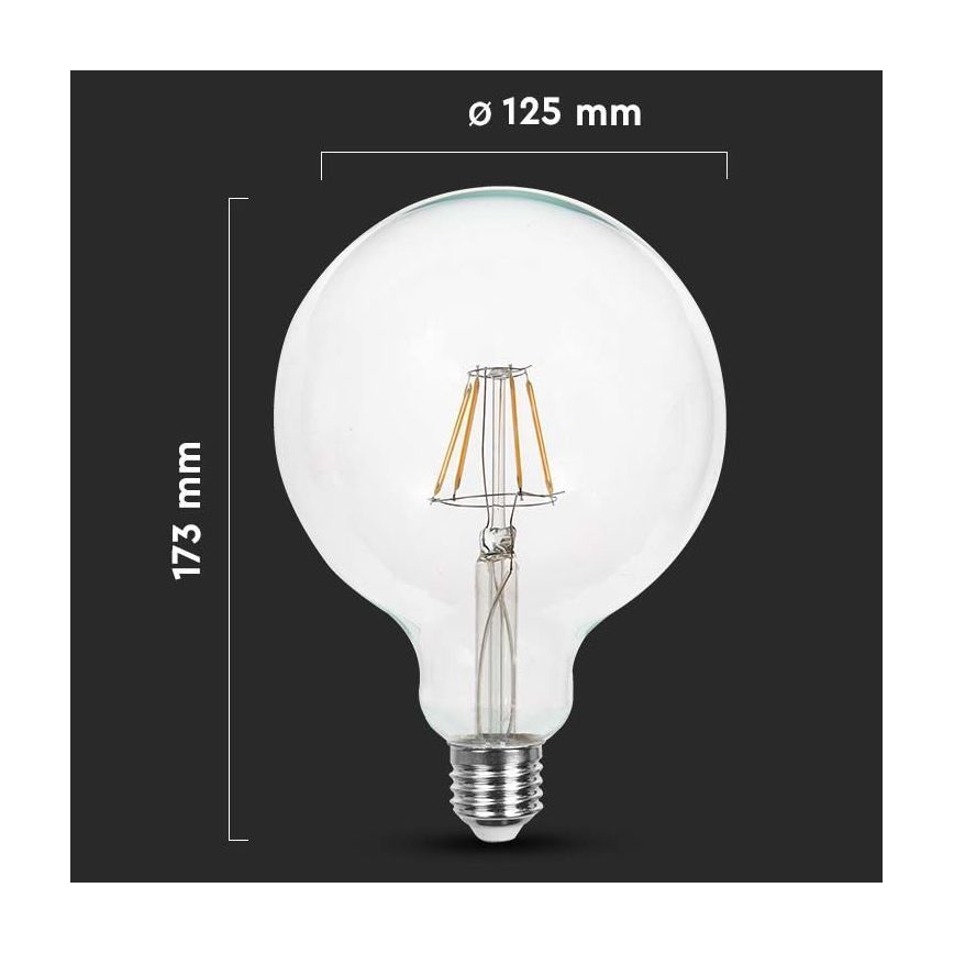 LED Lamp FILAMENT G125 E27/10W/230V 6400K