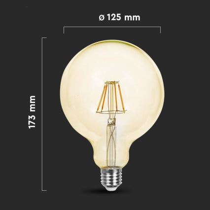 LED Lamp FILAMENT G125 E27/12W/230V 2200K