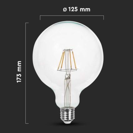 LED Lamp FILAMENT G125 E27/12W/230V 3000K