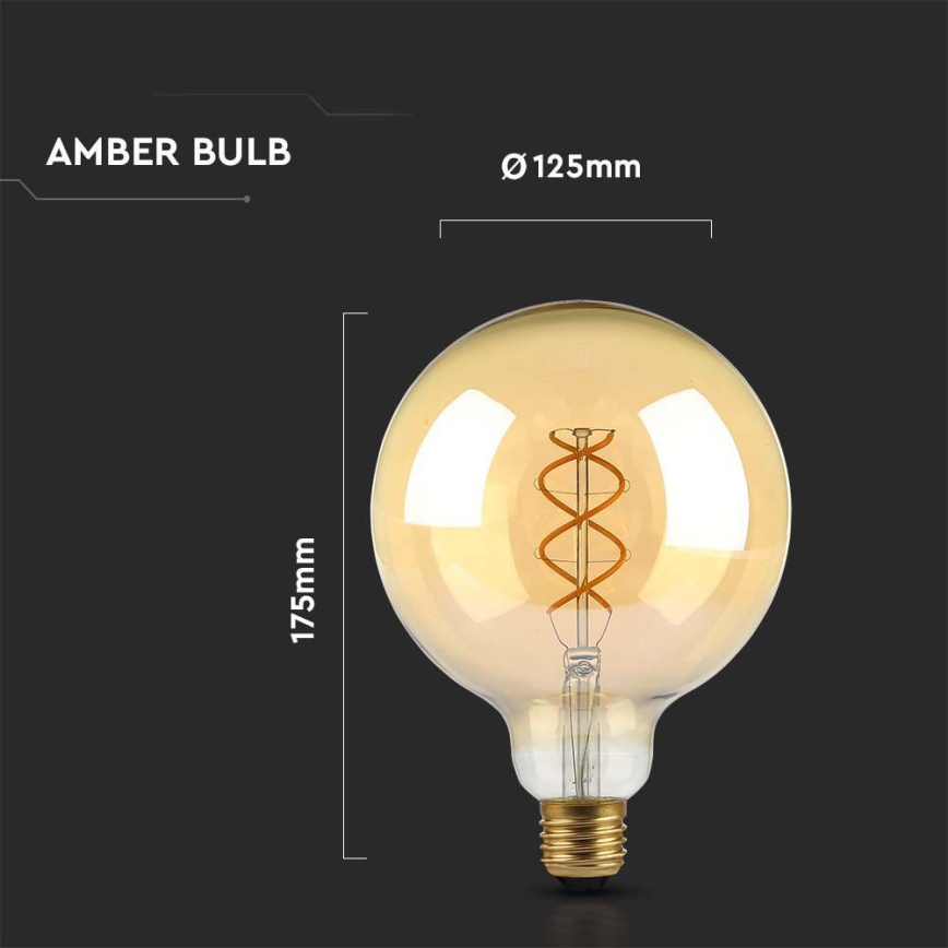 LED Lamp FILAMENT G125 E27/5W/230V 1800K