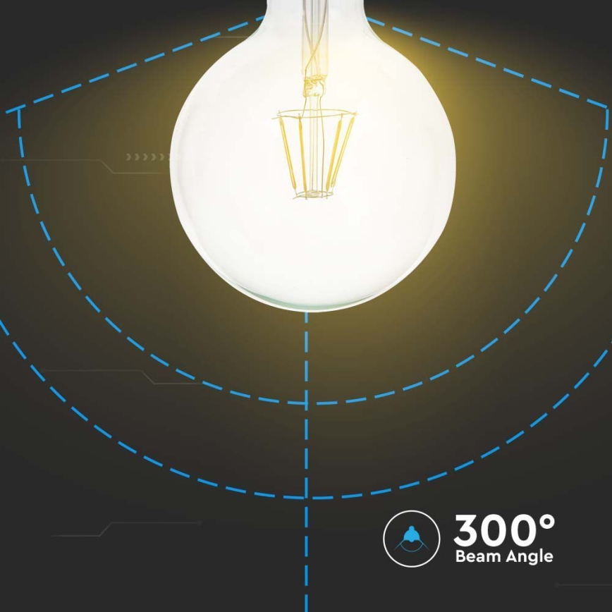 LED Lamp FILAMENT G125 E27/6W/230V 3000K