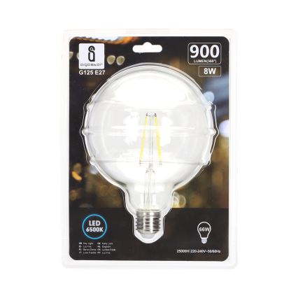 LED Lamp FILAMENT G125 E27/8W/230V 6500K - Aigostar