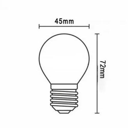 LED Lamp FILAMENT G45 E27/2W/230V 3000K