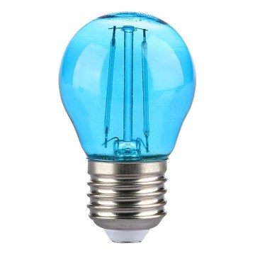 LED Lamp FILAMENT G45 E27/2W/230V blauw