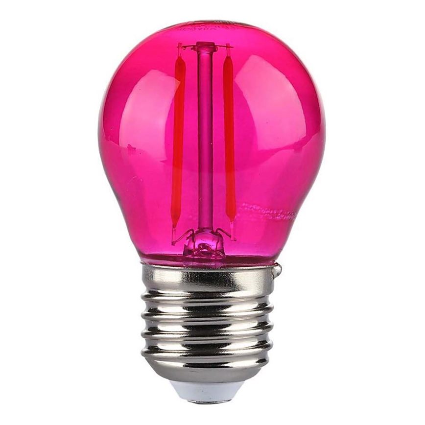 LED Lamp FILAMENT G45 E27/2W/230V roze
