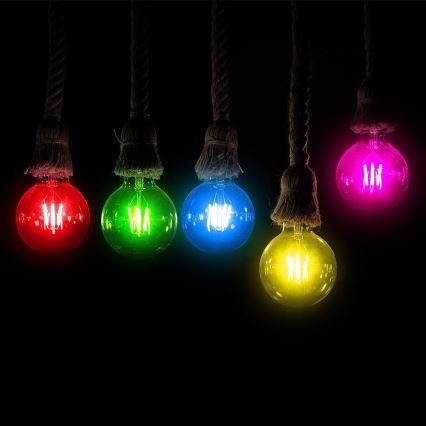 LED Lamp FILAMENT G45 E27/2W/230V roze