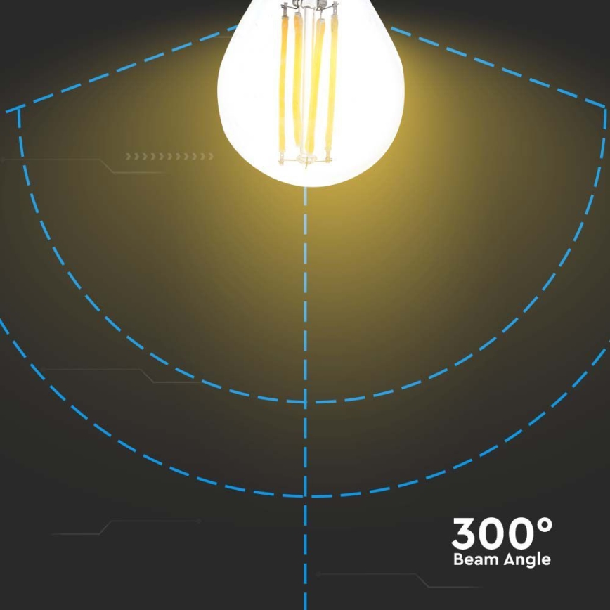 LED Lamp FILAMENT G45 E27/6W/230V 3000K