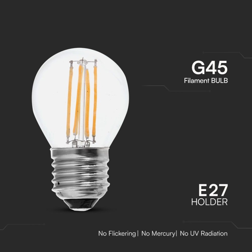 LED Lamp FILAMENT G45 E27/6W/230V 6500K