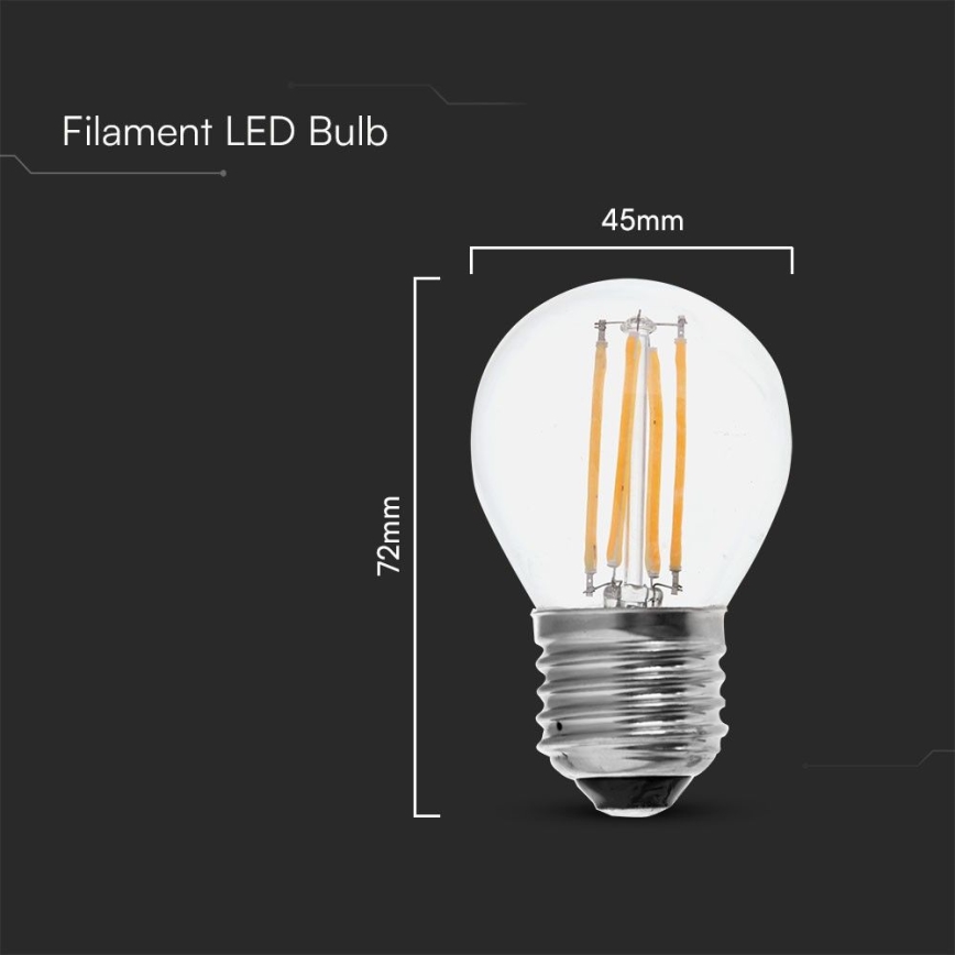 LED Lamp FILAMENT G45 E27/6W/230V 6500K