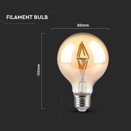 LED Lamp FILAMENT G80 E27/4W/230V 2200K