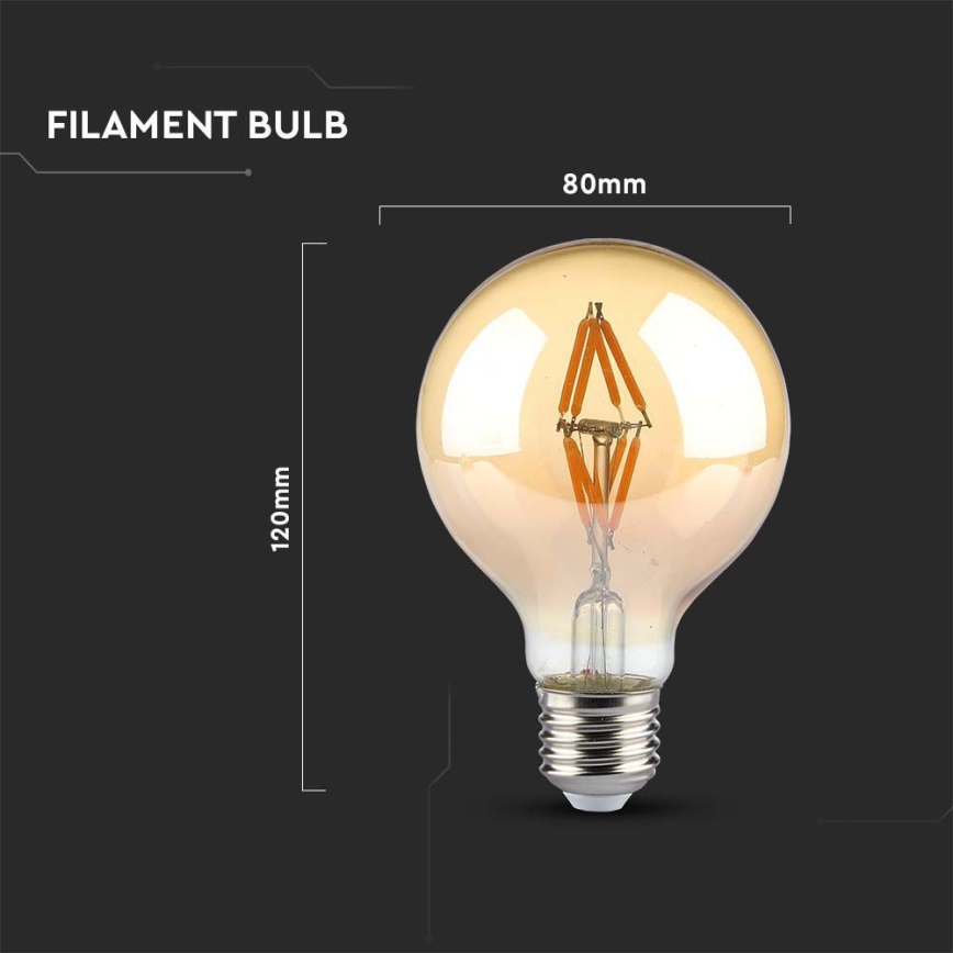 LED Lamp FILAMENT G80 E27/4W/230V 2200K