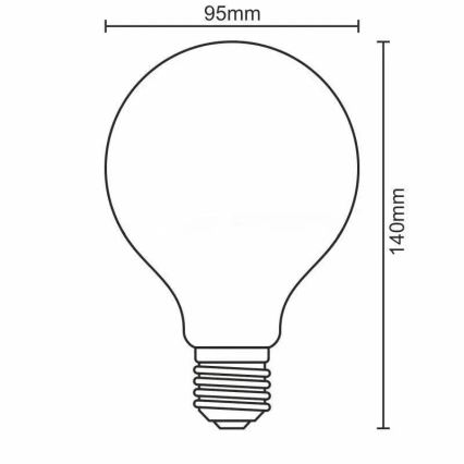 LED Lamp WHITE FILAMENT G95 E27/13W/230V 3000K