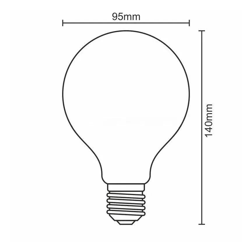 LED Lamp WHITE FILAMENT G95 E27/13W/230V 3000K