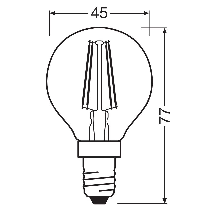 LED Lamp FILAMENT P40 E14/4W/230V 2700K - Osram