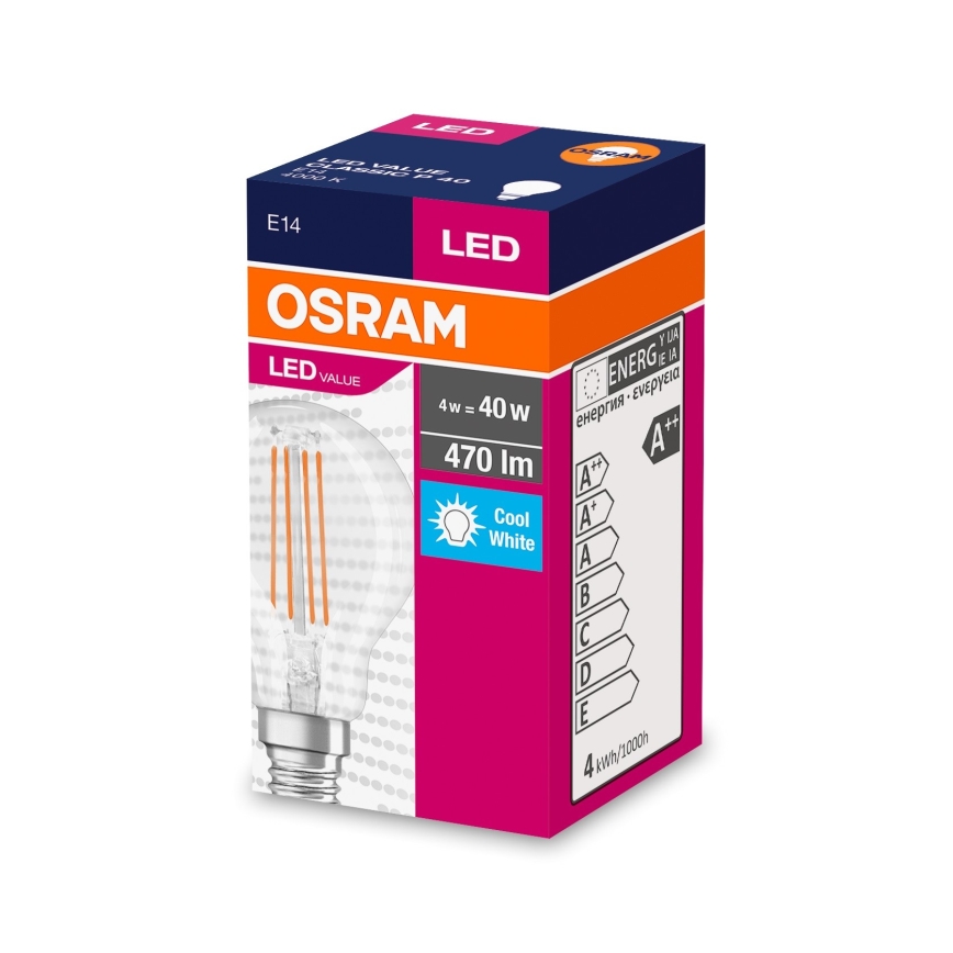 LED Lamp FILAMENT P40 E14/4W/230V 4000K - Osram